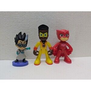 Disney PJ Masks Newton Star Theo Romeo Owlette Figurines Lot Of 3